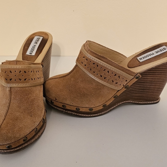Steve Madden tan suede wedges size 7.5 - Picture 2 of 5